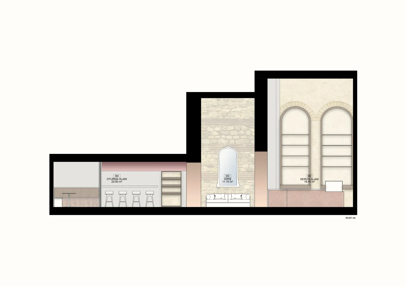 Cafe interior section