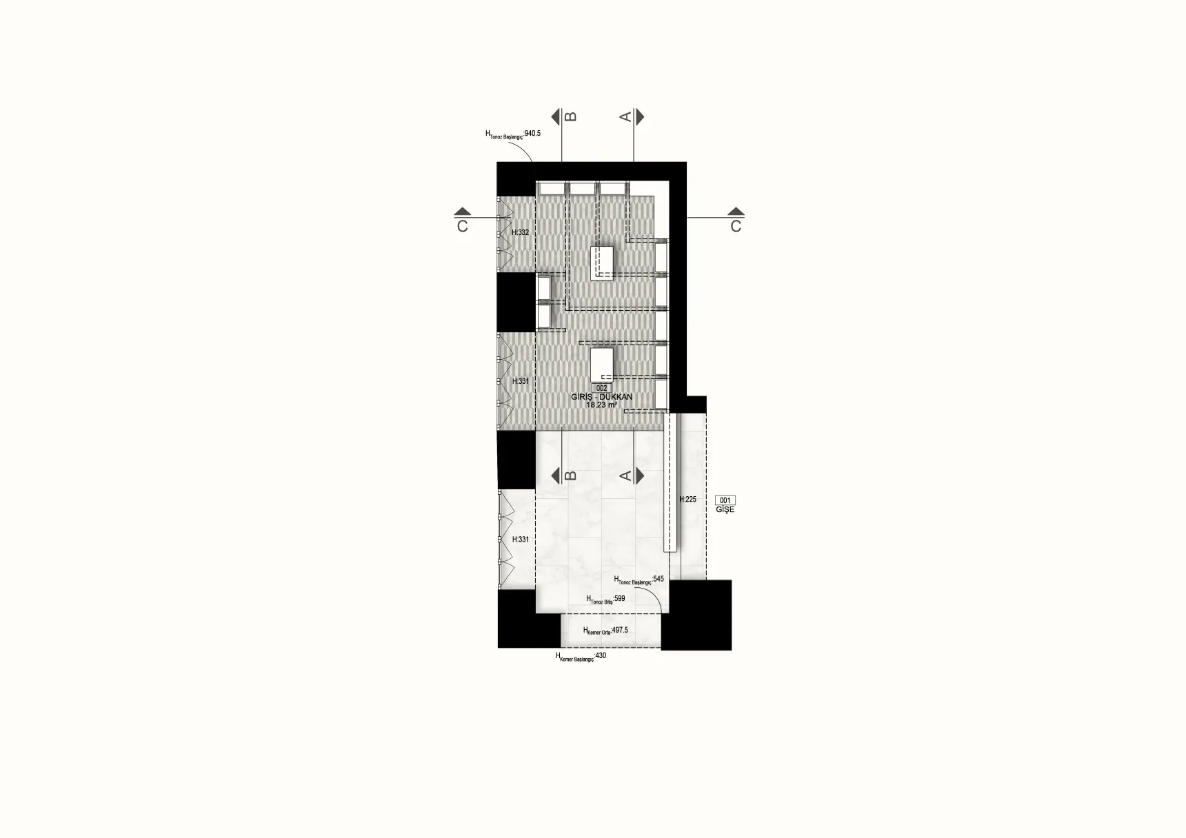Retail area floor plan