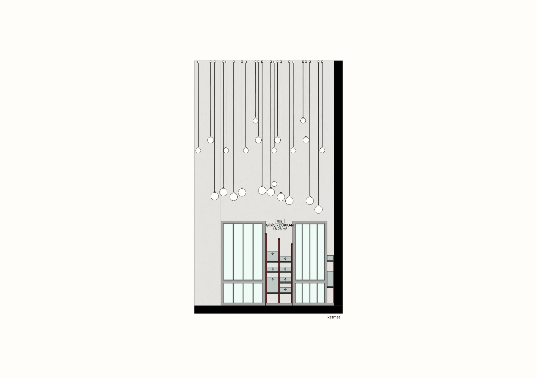 Retail area interior section